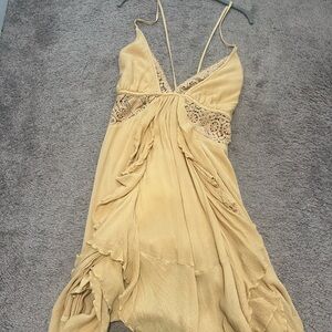 Free People Yellow Mini Dress